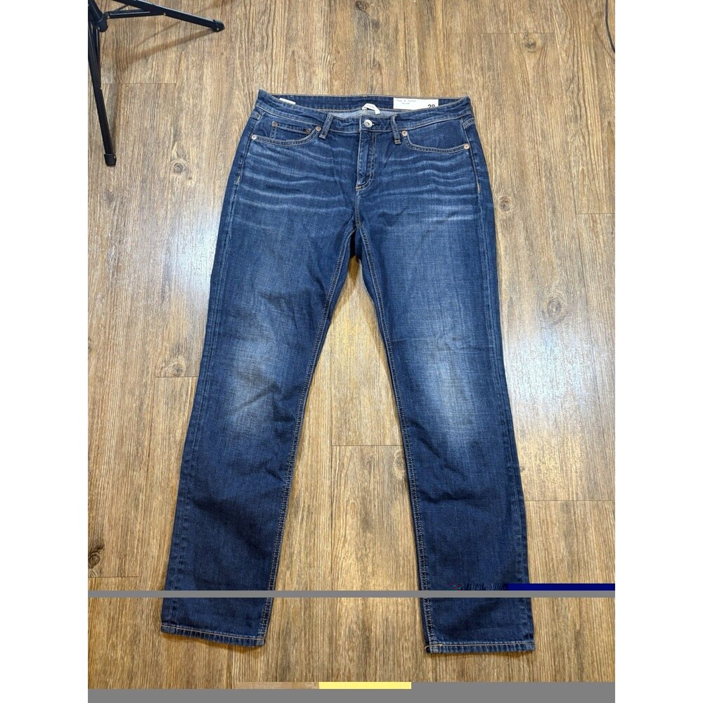 rag & bone Dre Low-Rise Slim Boyfriend Jeans Womens Size 28 Medium Wash Denim